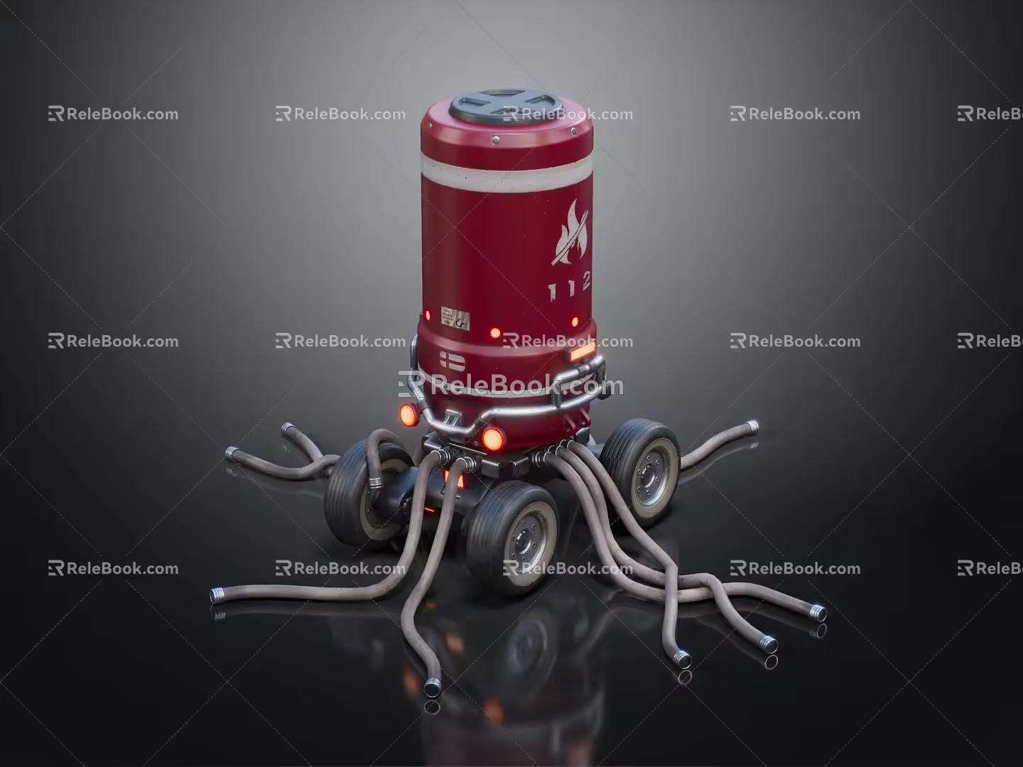 Modern Robot Fire Fighting Robot Fire Fighting Robot 3d model