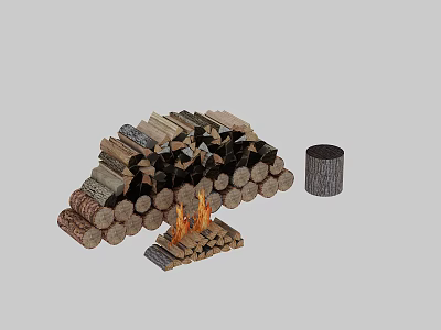 Modern wood farming tools 3d model