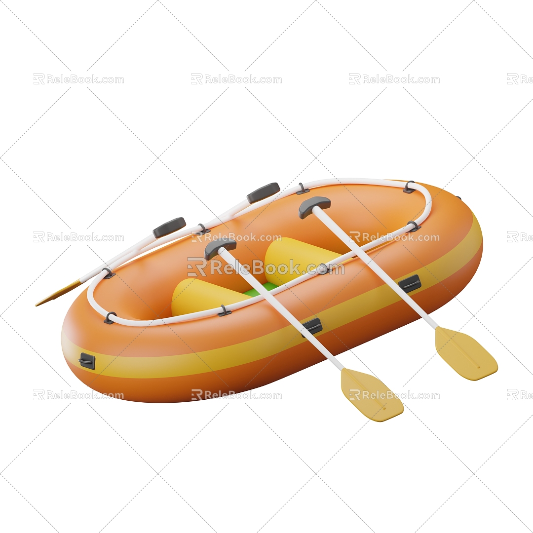 Modern Kayak Small Boat Rowing Cartoon Kayak 3d model