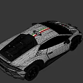 White Sports Car with Green White Red Stripes Black Wheels and Sleek Aerodynamic Exterior Design