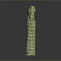 Green Striped Long Sleeved Dress With Flowy Silhouette And Timeless Style