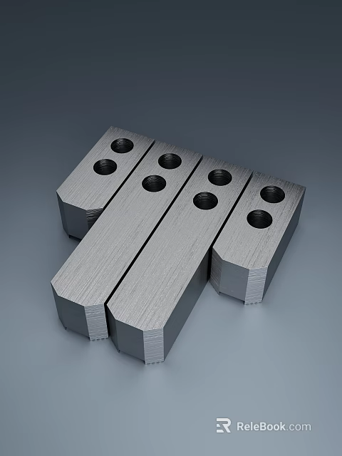 Metallic Industrial Components With Multiple Precision Holes And Smooth Surfaces 3d model 