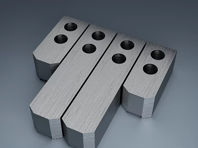 Metallic Industrial Components With Multiple Precision Holes And Smooth Surfaces 3d model