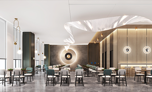 Modern Restaurant Hotel Restaurant 3d model