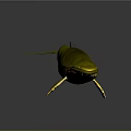 Detailed Golden Whale 3D Render With Glossy Surface On Gray Background