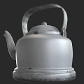 Classic Silver Metal Kettle With Handle And Spout For Kitchen Use