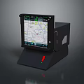 Advanced Digital Display Device Featuring Map Interface On Black Stand Design 3d model