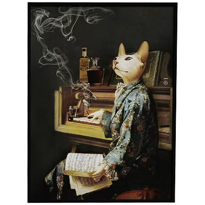 Cat Masked Person Enjoying Shower Sauna With Piano Kimono And Steam 3d model