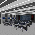 Modern Control Room With Multiple Monitoring Screens Control Desks Office Chairs And Data Displays