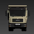 Yellow MAN Dump Truck With Open Bed And Heavy Duty Wheels