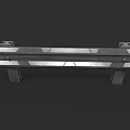 Metal Double Layer Guardrail With Support Legs And Geometric Patterns For Road Safety