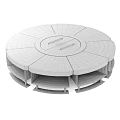 Outdoor Kitchen Fire Pit Round Concrete Design With Firewood Storage Compartments