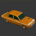 Vintage Orange Classic Car With White Stripes And Retro Exterior Design