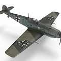 Detailed Vintage Military Aircraft Model With Camouflage Paint Cross Insignia And Number 2