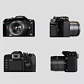 Black COOX Digital Cameras Showcased From Multiple Angles With Different Views