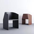 Stylish Modern Dining Chairs in Black and Brown with Simple Design for Home