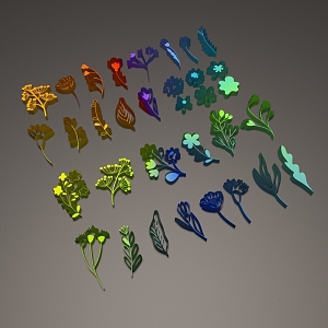 Common Plant Icons 3d model