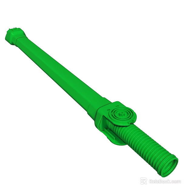 Green Mechanical Threaded Rod With Cylindrical Shape And Industrial Design 3d model