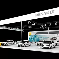 Renault Car Exhibition Booth With Displayed Vehicles And Lighting Setup 3d model