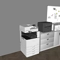 Laser printer smart copier scanner file cabinet display whiteboard 3d model
