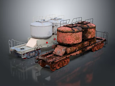 Two Industrial Railway Tank Cars In New And Rusty Conditions 3d model