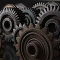 Hardware Tools Featuring Various Colored Gears In Different Sizes And Industrial Design 3d model