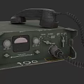 Military Green Vintage Radio Weapon Equipment Featuring Knobs Gauge And Handset