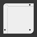 White Square Metal Tray With Four Corner Mounting Holes And Shiny Surface