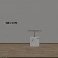 POLIFORM Modern Side Table With Circular Metal Top And Marble Base 3d model