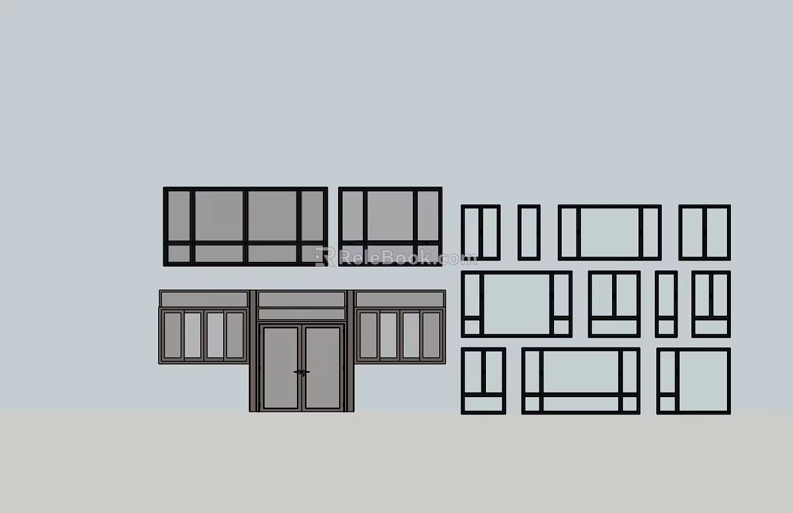Modern sliding window Aluminum alloy sliding window 3d model