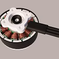 Industrial Electric Motor with Copper Coils White Casing and Black Connector
