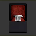 Elegant Wristwatch with Silver Band and White Dial in Black Box Red Interior