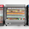 Commercial Refrigerators Freezers Filled With Coca Cola Pepsi Drinks Food Red Silver Blue Retail