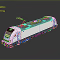 Modern Electric Train With White Body Red Pantograph Streamlined Design And Multiple Carriages