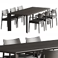 Modern Wooden Dining Table And Six Chairs Set With Sleek Design For Home