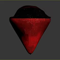 Heart Shaped Wooden Stone Artwork With Black And Red Textured Surface Design