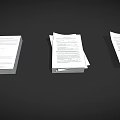 White Papers Stacked on Black Background with Multiple Pages and Text