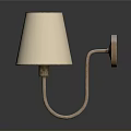 Modern Wall Lamp With White Fabric Shade And Metal Bracket Design