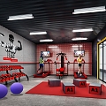 Industrial wind gym classroom 3d model