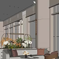 Modern reception area Sales office Negotiation area 3d model