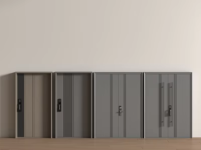 Modern double door entry door security door double door entry security door 3d model