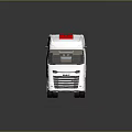 White Truck Cab With Red Top Modern Design And Visible Wheels 3d model