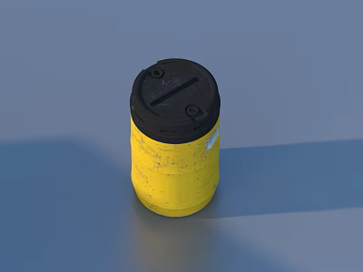 Yellow Household Storage Container With Black Lid And Sturdy Practical Design 3d model