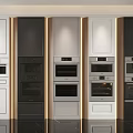 Modern Built in Kitchen Appliances With Oven Microwave And Cabinet Designs