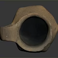 Traditional Hand Carved Clay Vessel With Textured Patterns And Handle