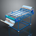 Sturdy Industrial Conveyor Equipment with Blue Frame Metal Rollers and Wheels