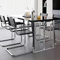 Modern simple dining table and chair combination 3d model