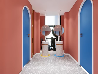Light Luxury Toilet Public Toilet 3d model