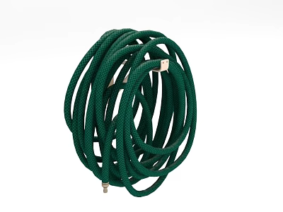 Industrial Green Coiled Hose With Metal Connectors For Heavy Duty Industrial Applications 3d model