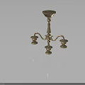 Ornate Brass Candelabra Furniture Featuring Three Candle Holders And Carved Details